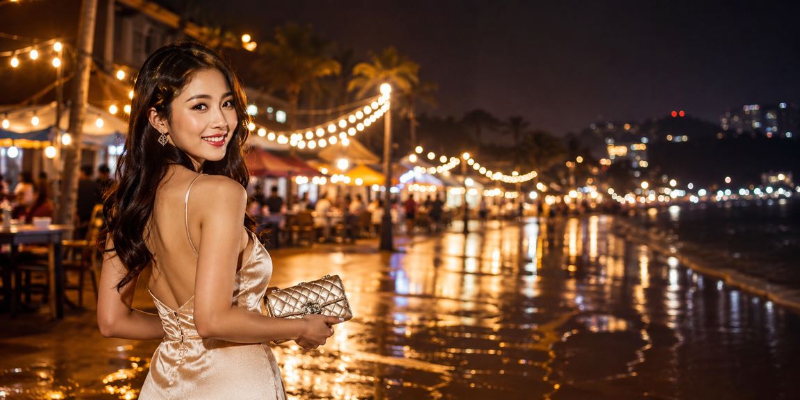 Cảnh đăng ký và nhận thưởng tại khu đêm Đà Lạt sôi động với ánh đèn và không khí náo nhiệt
